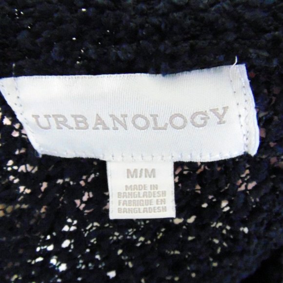 NWT URBANOLOGY | Black Loose Popcorn Knit Open Cardigan - Picture 3 of 4